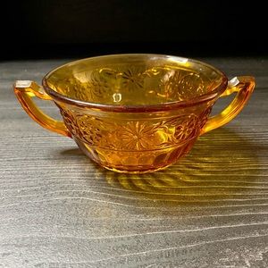 Antique Amber Indiana Sauce Serving Bowl